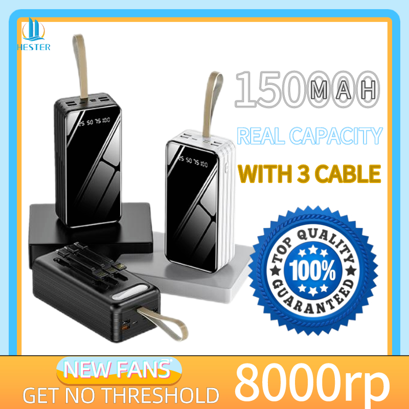 HESTER powerbank 150000mah power bank original 100%  power bank awet tahan lama ori