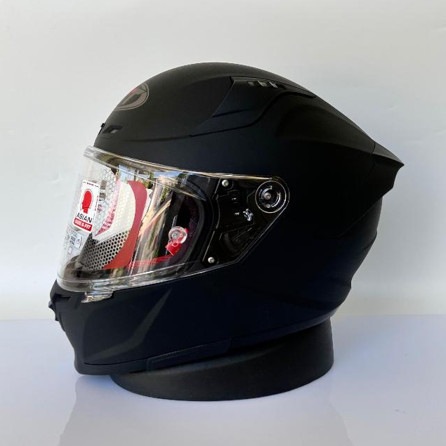 Helm Full Face KYT Striker Plain Matt Black Solid Hitam Doff Polos