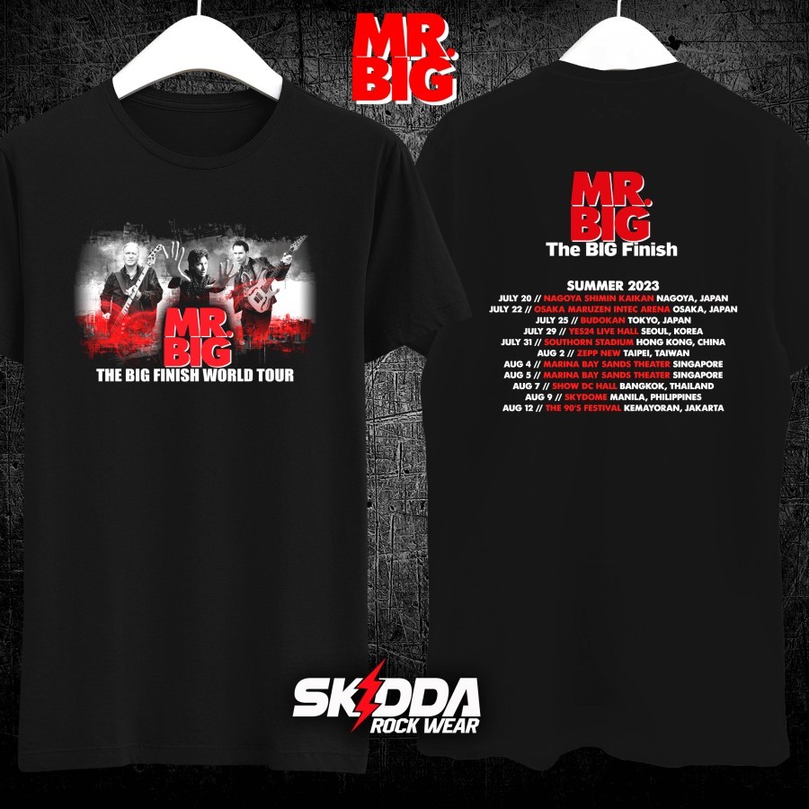 T Shirt Kaos Band Rock MR BIG – The Big Finish World Tour 2023 -  Premium Cotton Combed 24S
