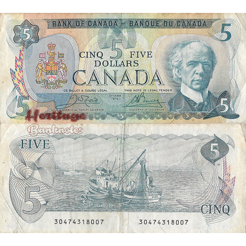 Mata Uang Canada 5 Dollars 1979