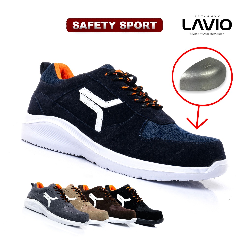 Sepatu Safety Pria Sneakers Sporty Lavio Mikro Best Quality