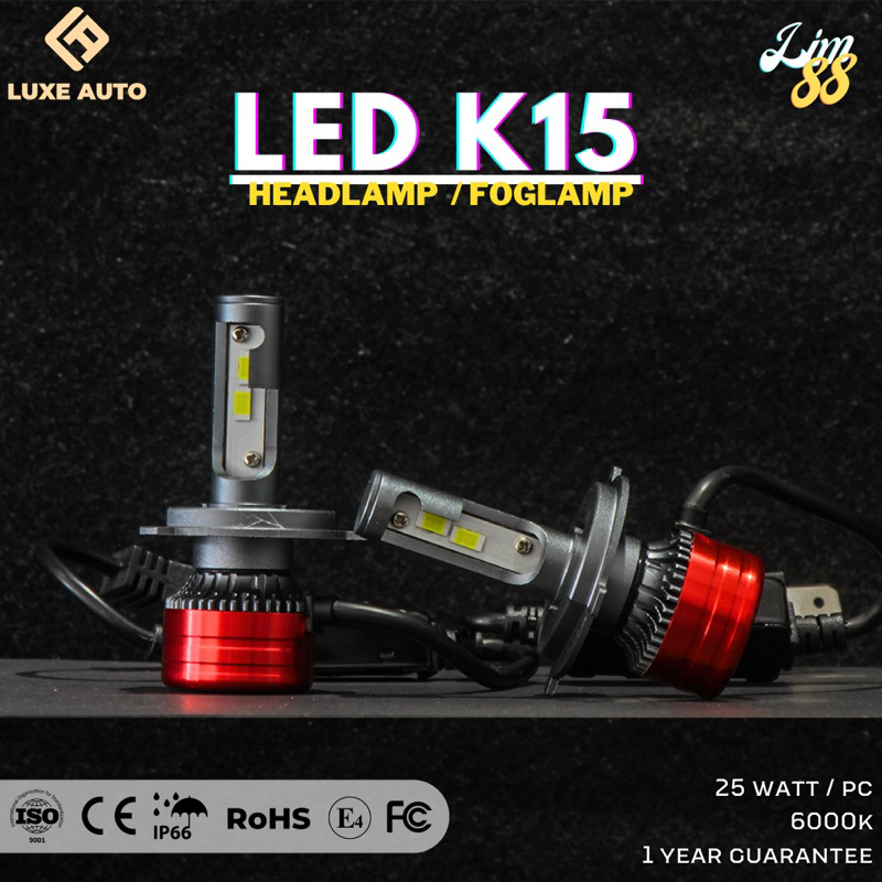 Lampu LED Mobil K15 White H4 H7 H11 HB3 HB4 Lampu Utama Lampu Kabut