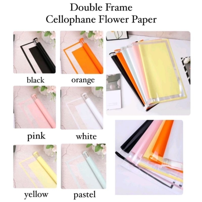

Double Frame Chellophhane Flower Paper Bouquet Wrapping