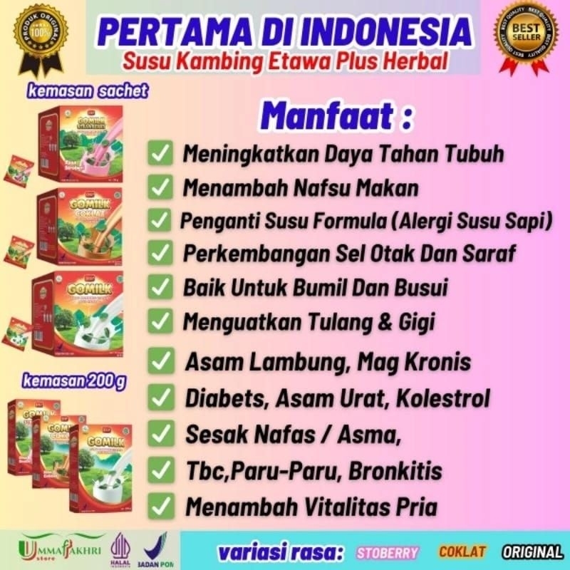 

Susu Gomilk Kambing Etawa dan Herbal Ori Bariklana