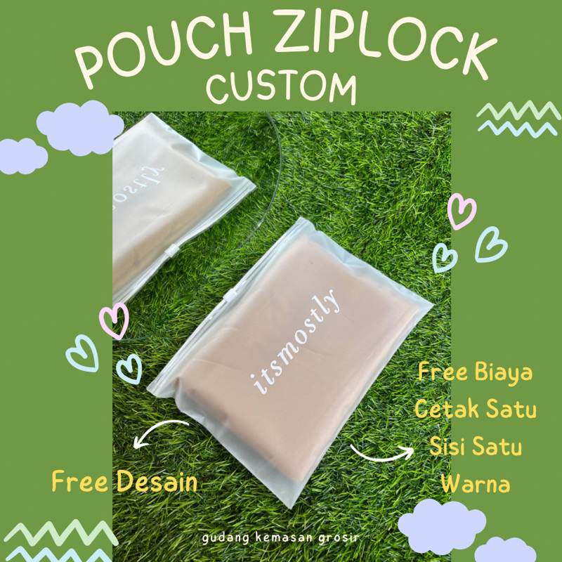 POUCH HIJAB/ZIPLOCK CUSTOM LOGO/ZIPPER BAG/KEMASAN HIJAB/POUCH CUSTOM