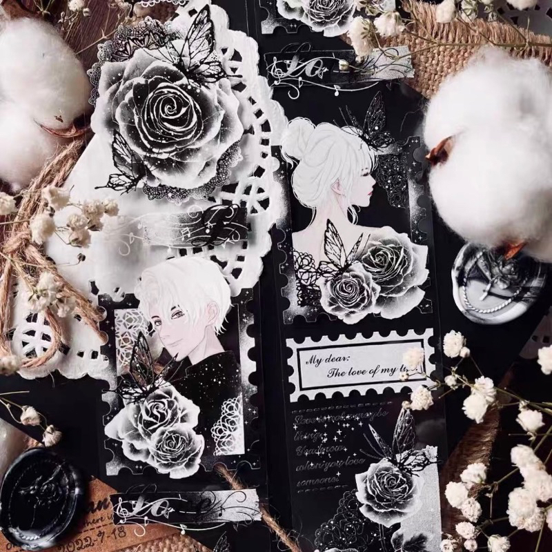 

sample 1loop LLX black rose pet tape