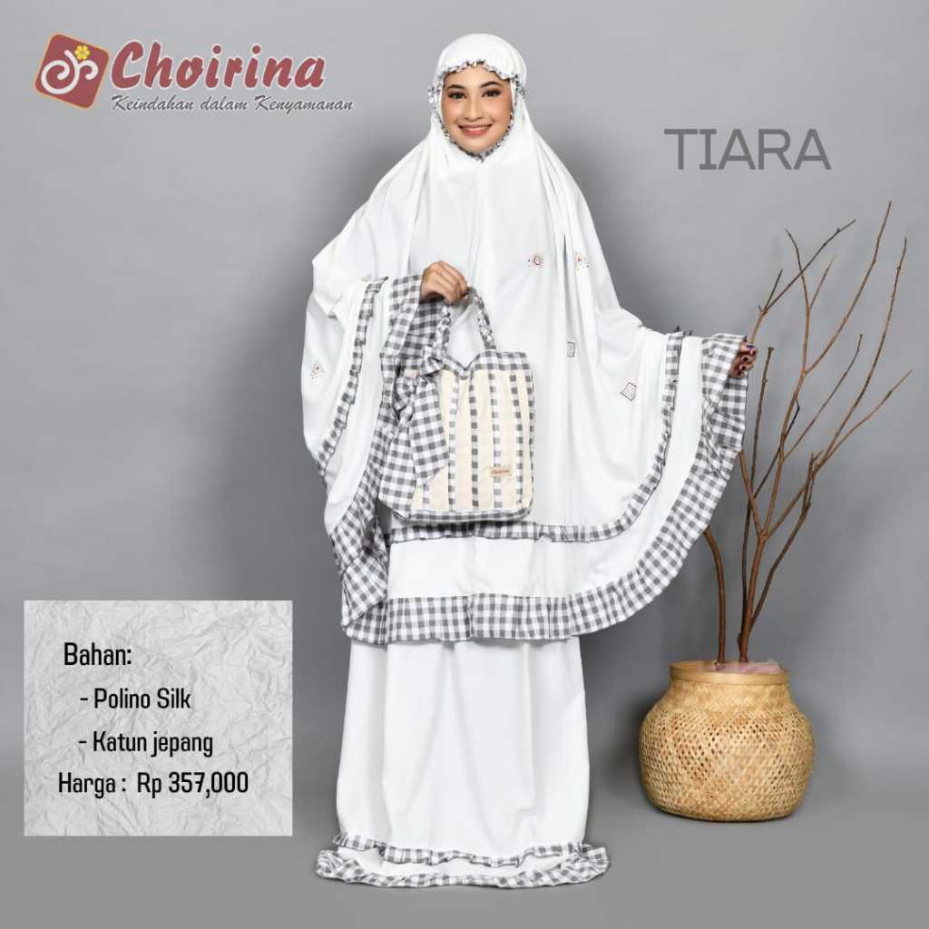MUKENA  CHOIRINA/MUKENA CANTIK/MUKENA DEWASA/MUKENA CHOIRINA TIARA/ MUKENA KATUN JEPANG FREE TAS