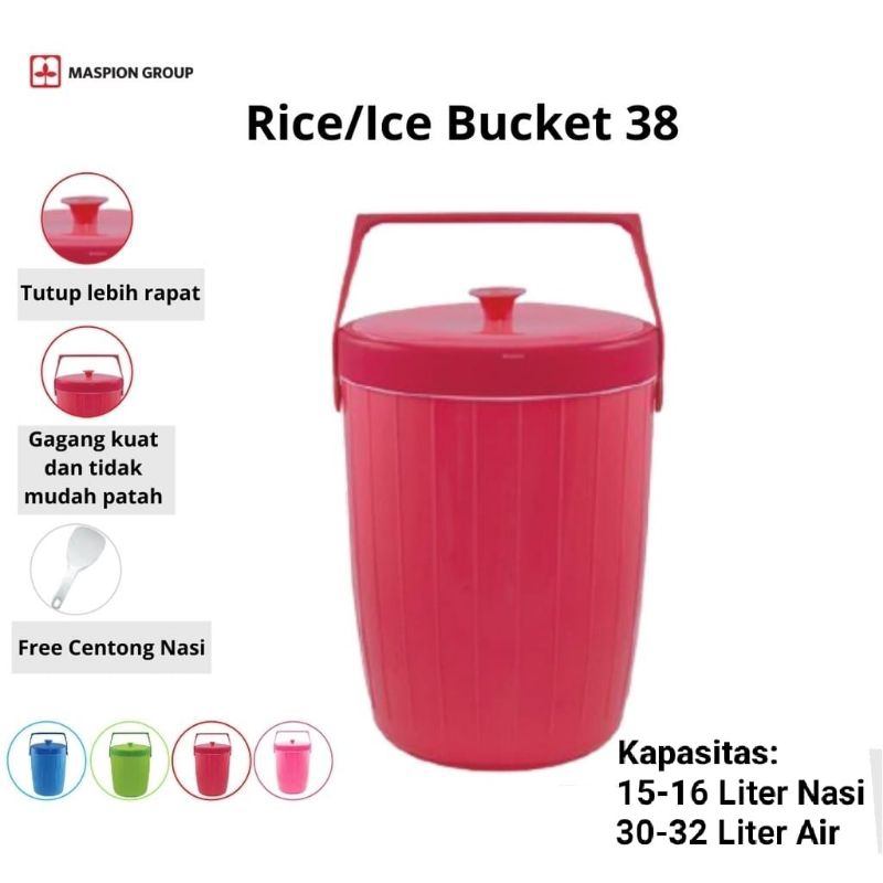 termos nasi termos es ukuran JUMBO Rice/ Ice Bucket USA 38 Maspion
