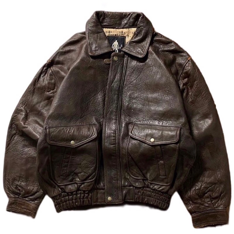 Elvis presley vintage leather jacket brown (boxy fit)