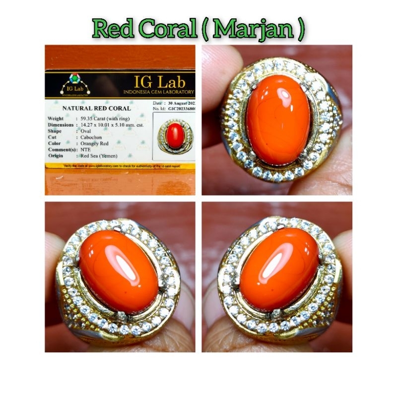 CINCIN BATU RED MARJAN CORAL SUPER