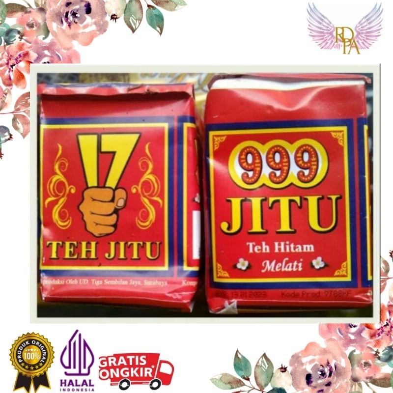 

Teh Jitu 999 Merah 40 gr. Teh Jitu Merah. Teh Hitam Melati Cap 999 Teh Celup Teh Bola Api