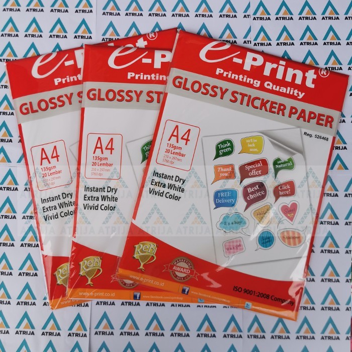 

Kertas Sticker A4 Glossy Sticker Paper E-Print