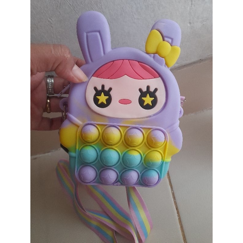 tas anak lucu pop it tas slempang anak imut tas karet tas anak karet