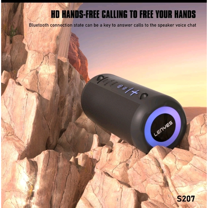 LENYES S-207 Speaker Bluetooth Portable Led Colorfull Light Bass Bost Wireless Speker S207