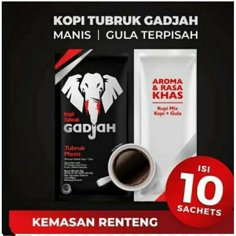 

Gadjah Kopi plus gula terpisah renceng