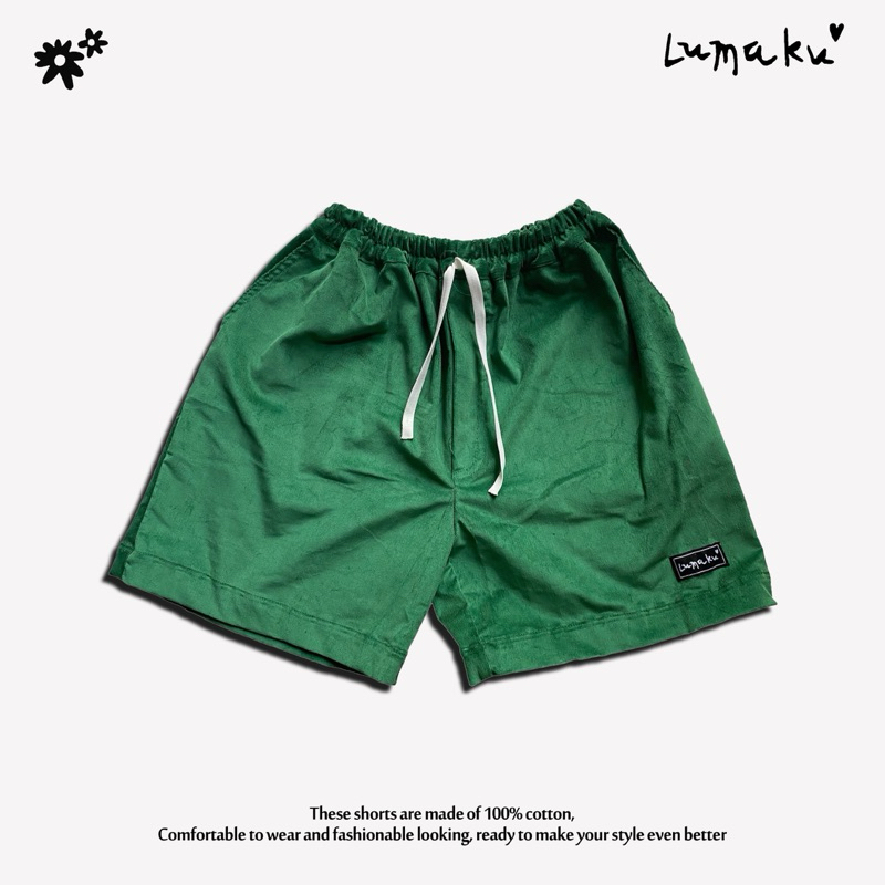 Corduroy Shorpants Fuji Green | Celana Pendek Corduroy Hijau Fuji | Lumaku