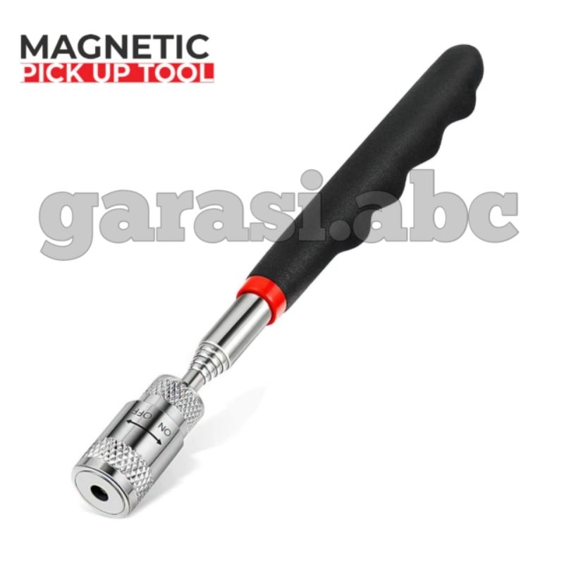 Tongkat Magnet Pengambil Barang Teleskopik Senter Lampu LED Panjang Pendek Maghnet Telescopic Pickup
