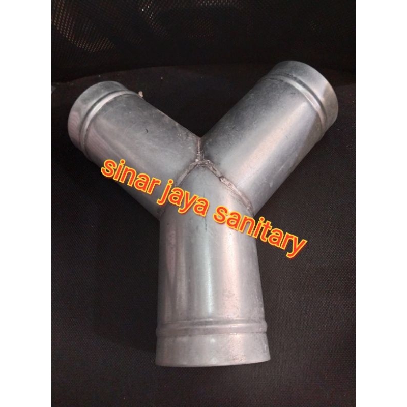Konektor duckting pipa 2 cabang 4inch / Sock ducting cerobong cabang asap / Pipa sambungan cerobong 