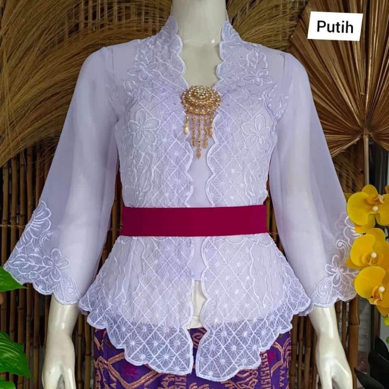 [KAIN ] KEBAYA BALI BORDIR SPESIAL PUTIH/KEBAYA BALI / KEBAYA BORDIR / KEBAYA MURAH / KAIN KEBAYA