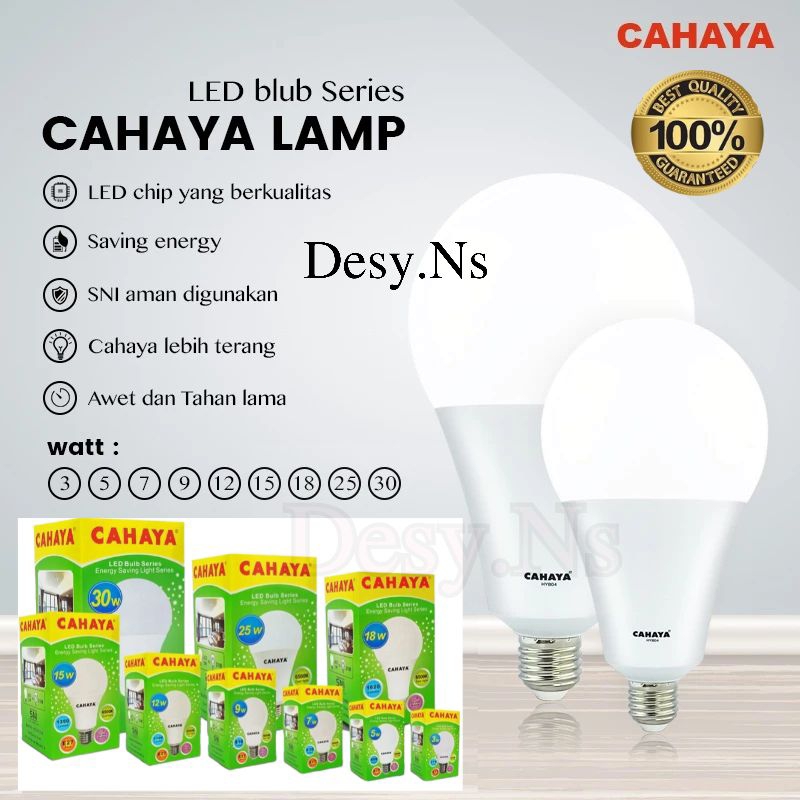 Lampu Led CAHAYA 25w 18w 15w 12w 9w 7w 5w 3w / Lampu Led Cahaya / Bolham Hemat Listrik  /Lampu Led P
