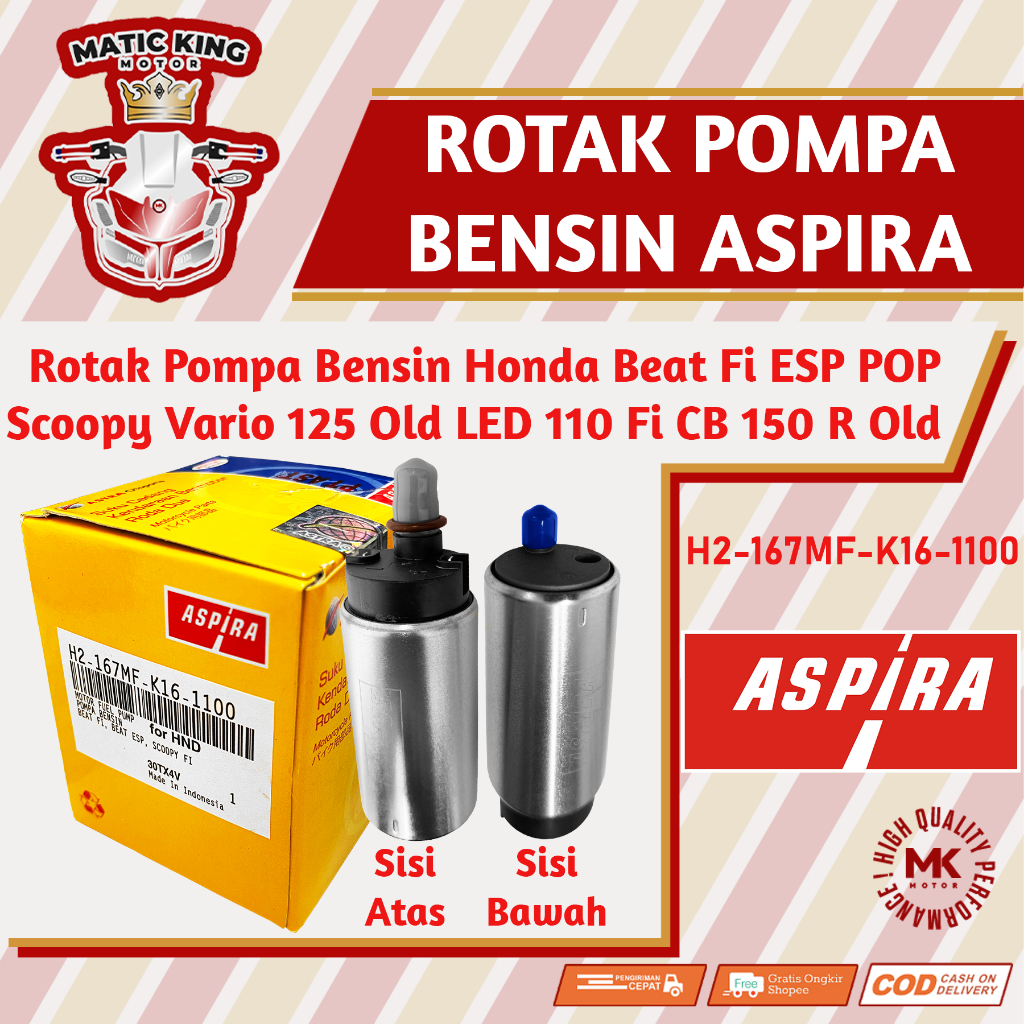 Rotak Fuel Pump Pompa Bensin Honda Beat Vario Scoopy CB150R Fi eSP POP Old New 110 125 Aspira Astra 