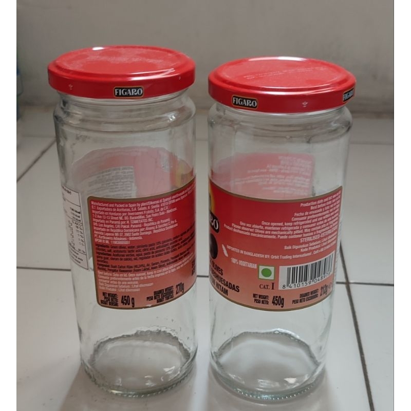 Toples kaca gelas hias tempat bumbu botol bekas tinggi plus tutup