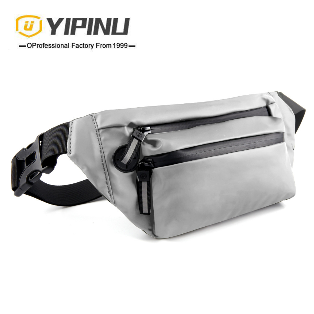 Selempang Pria Wanita Tas Selempang Pria Wanita YIPINU YQM-1 Silver Waistbag Pria Waterproof BAEOS W