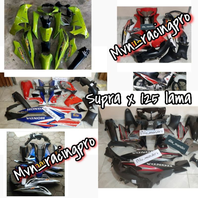 Paket cover body full fulset fullset alus halus kasar HONDA SUPRA X 125 LAMA plus sticker Bahan teba