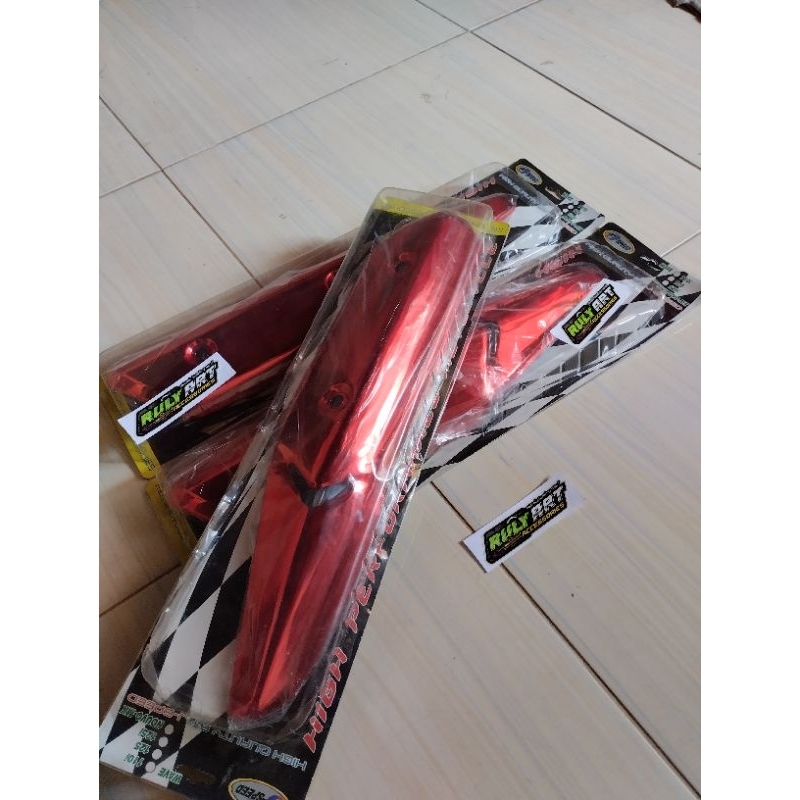 tameng knalpot supra x 125 helm in merah