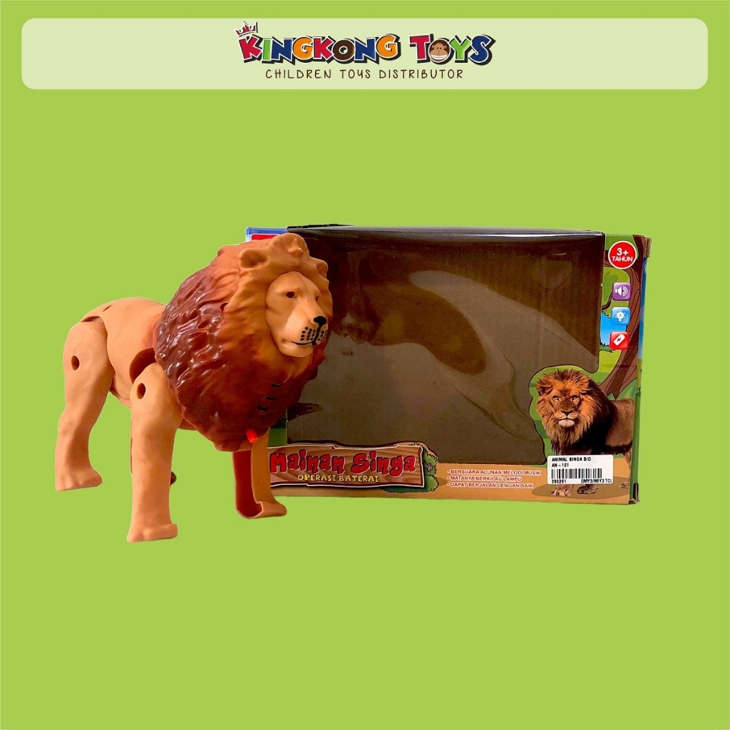 Animal Singa / Mainan Binatang Singa / Mainan Menggunakan Baterai / Mainan Singa bisa Bersuara / Mai