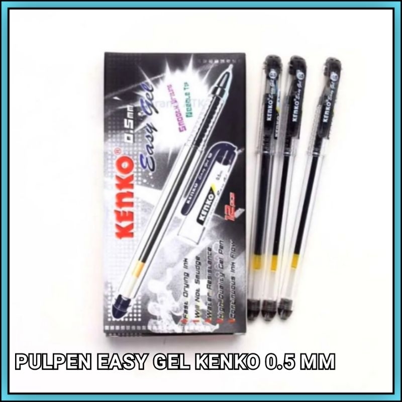 

1 Pak Pulpen Kenko Easy Gel Hitam 0.5 Mm Isi 12 Pcs