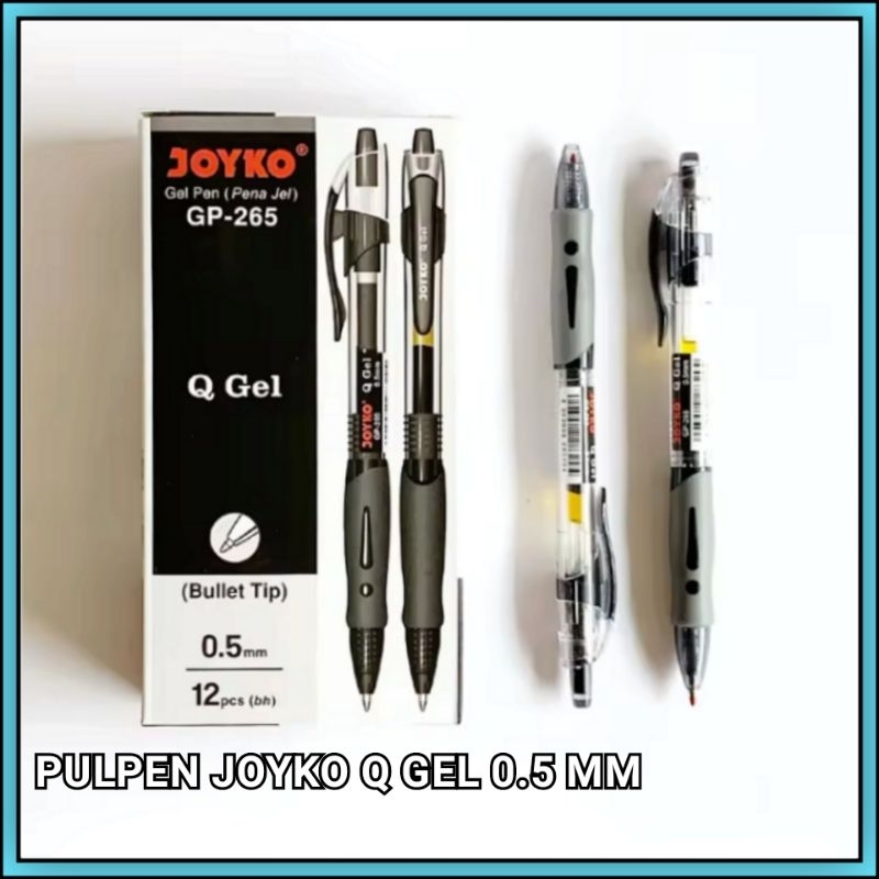 

1 Pak Pulpen Joyko Q Gel Hitam 0.5 Mm Isi 12 Pcs