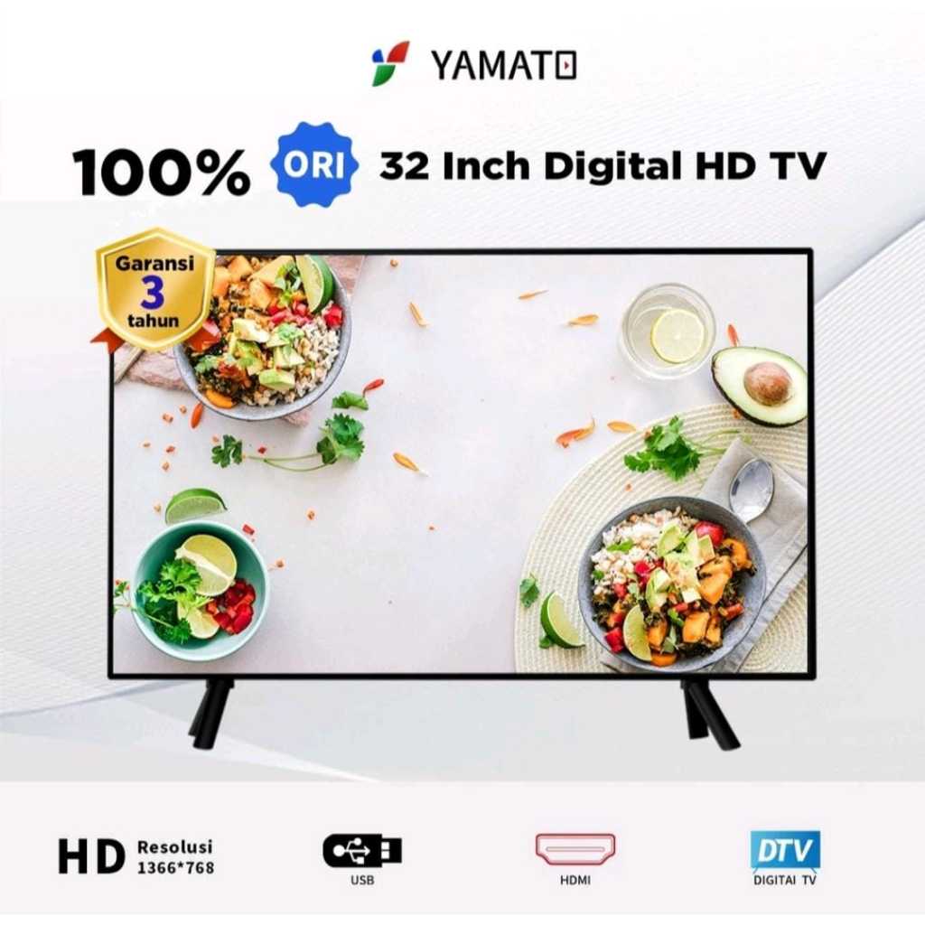 Yamato TV 32 inch LED TV Digital TV LED 32 inch Televisi 100% Original LED Digital TV -TV Antena-Garansi 5 tahun