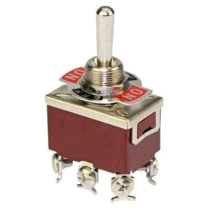 SAKLAR  / TOGEL MOMENTARY Toggle 6 pin Toggle SPRING Switch 6 Kaki ON OFF ON