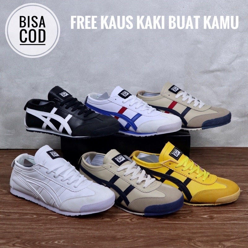 Sepatu Sneakers Casual Pria Wanita Terbaru Ootd Nogkrong Kekinian Asic Onitsuka Tiger Mexico 66 Blac