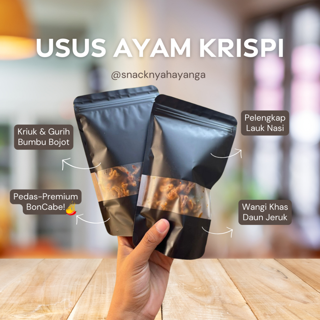 

Usus Ayam Krispi REGULAR SIZE 100gr ASLI BONCABE + Bumbu Bojot Daun Jeruk