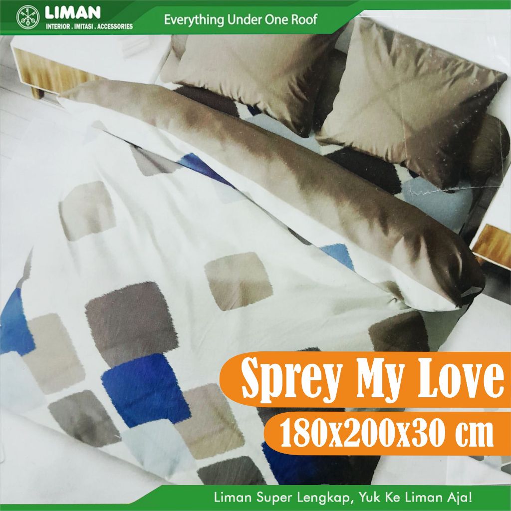 Sprey my love 180 / Sprei Lembut Ukuran 180x200x30