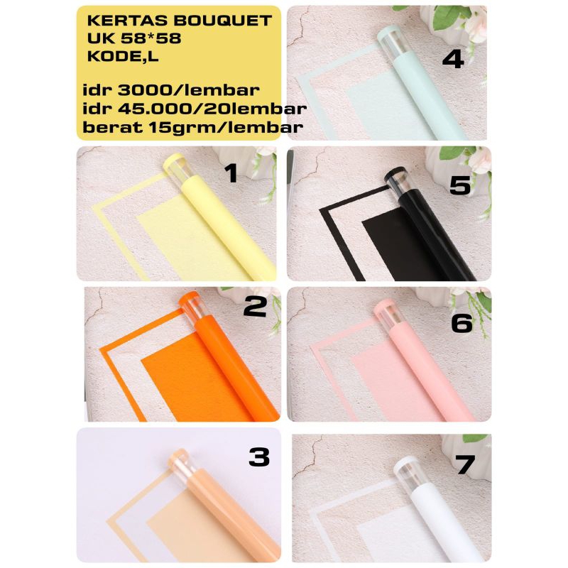 

20 lembar kertas buket kode L