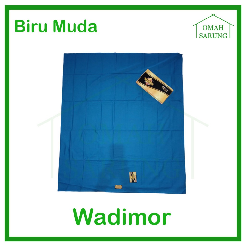 Sarung Tenun Wadimor Polos Non Tumpal Warna Biru Muda Original Premium OMAH SARUNG