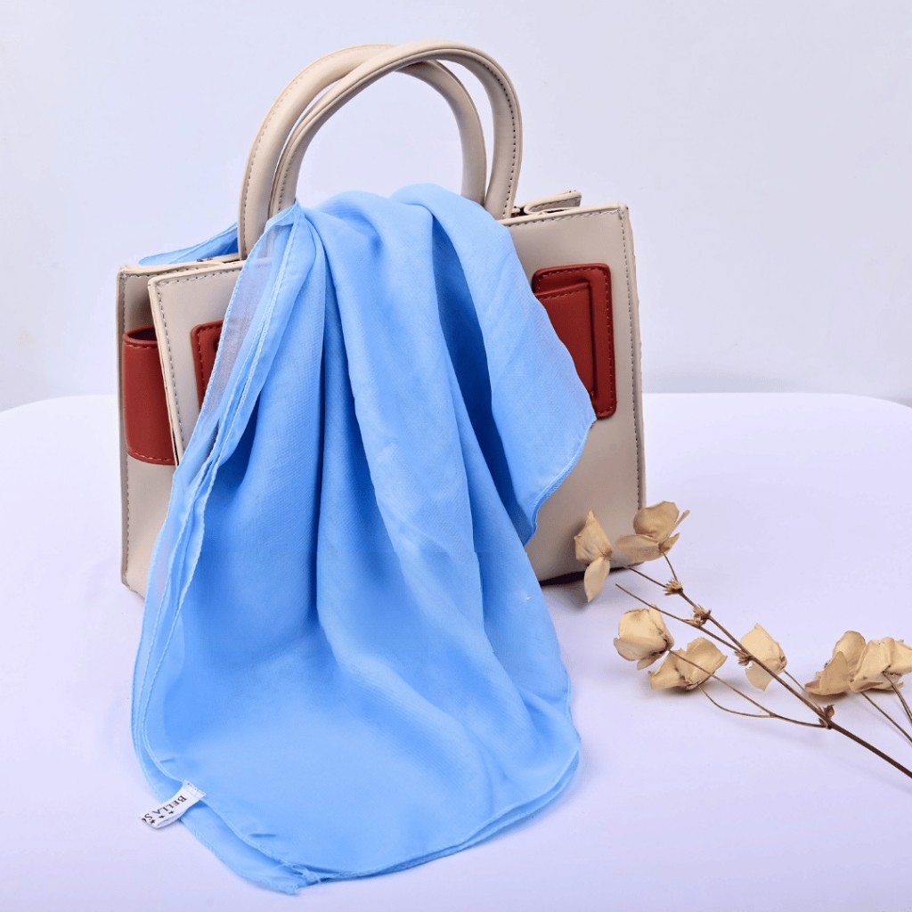 HIJAB SEGI EMPAT BELLA SQUARE / JILBAB BELLA SQUARE / KERUDUNG SEGI EMPAT / BELLA SQUARE BABY BLUE C