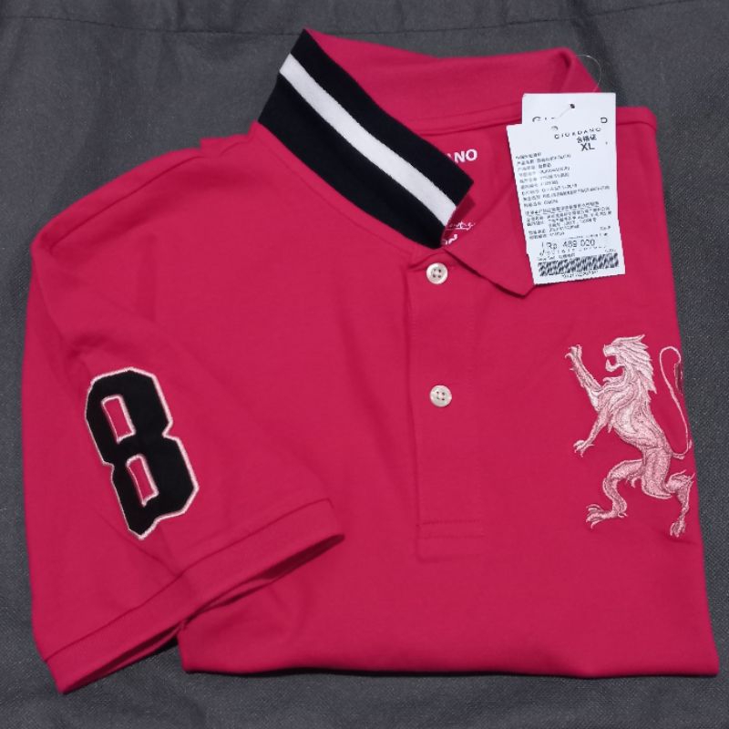( NO COD )  baju kaos kerah pria 3D lion polo giordano original