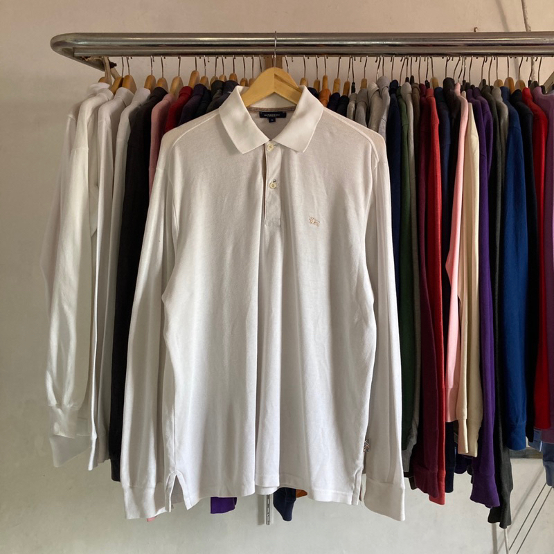 Polo Longsleeve Burberry London White Second