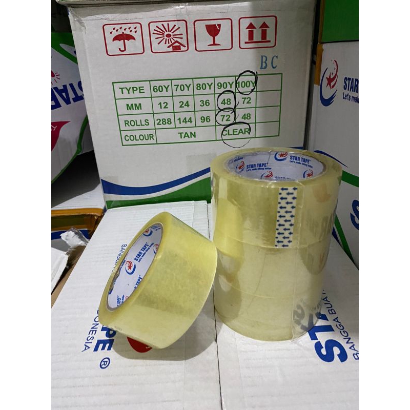 

Lakban Bening 100 yard x 48 mm Star Tape (Per Dus) JunDW