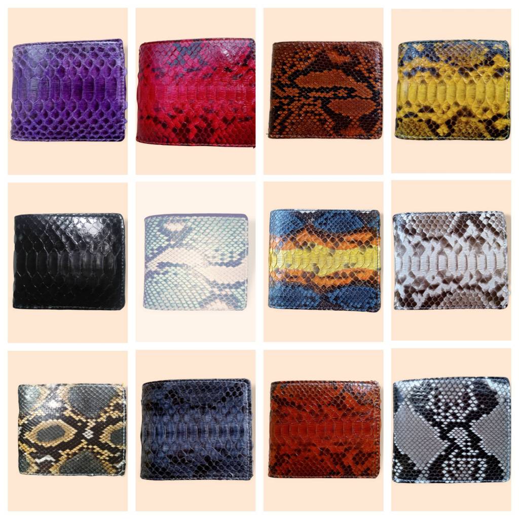 Dompet Kulit Asli Ular Python. Dompet Kulit Pria Model Bifold