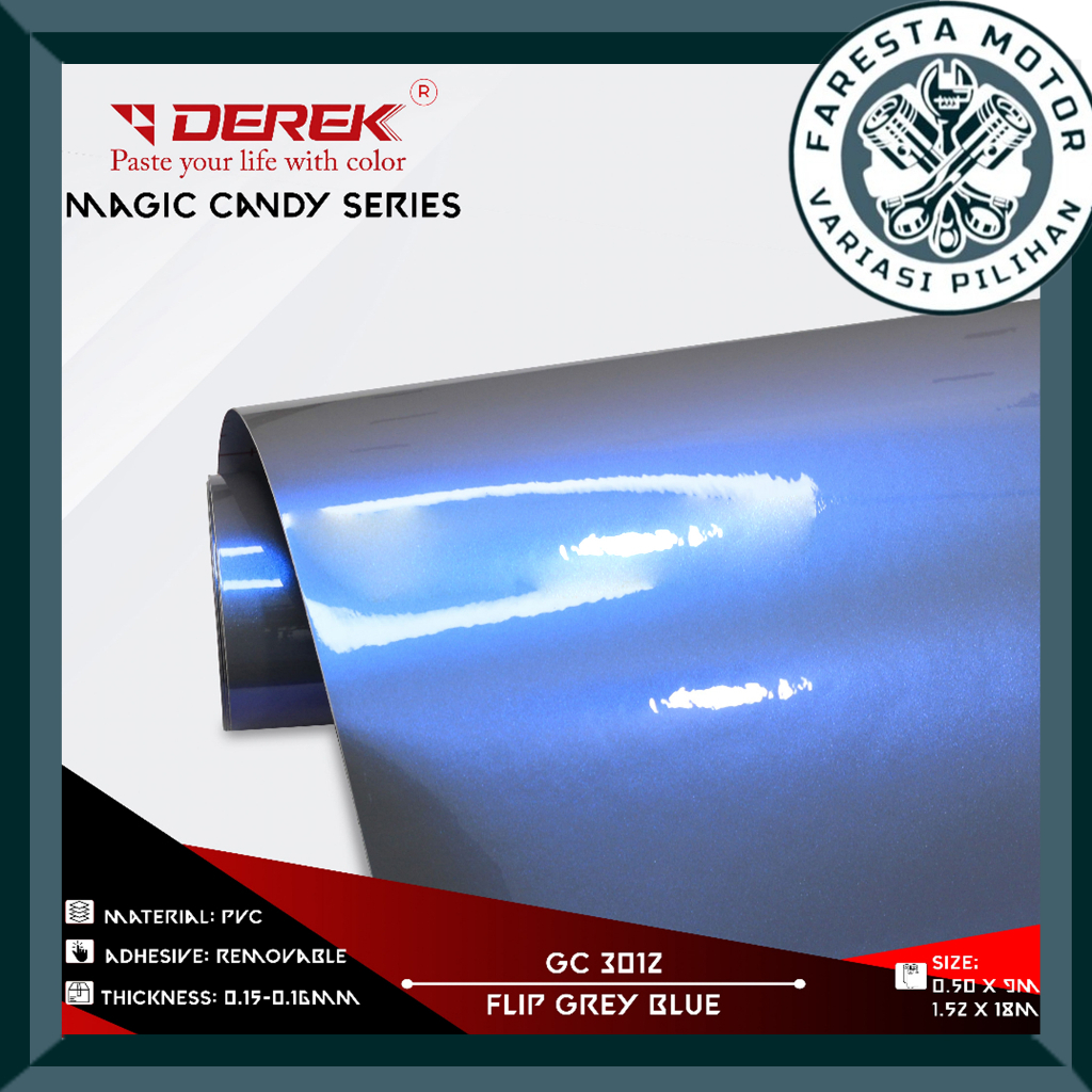 Skotlet abu lembayung biru bunglon Derek Stiker skotlite mutiara stiker Motor 1 roll 9 Meter