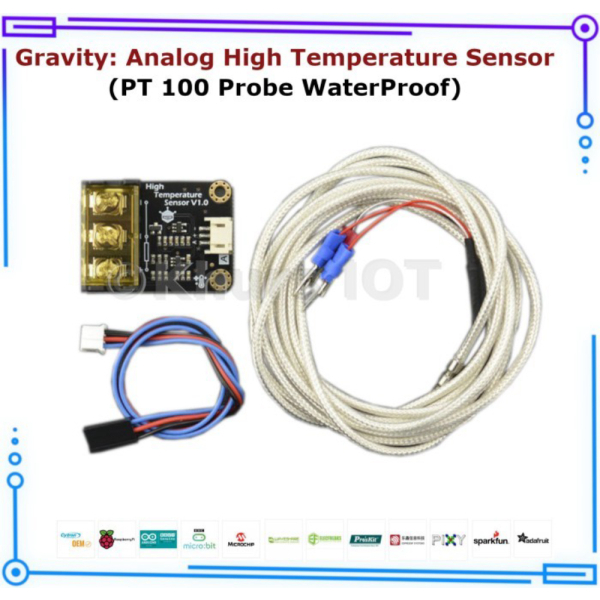 

DFRobot Gravity: Analog High Temperature Sensor PT100 Limited