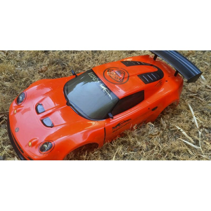 Body soft RC SKALA 1:10 LOTUS ELISE - OREN . BODY MOBIL REMOT RARE , LANGKAH , Tamiya HSP Randa qd