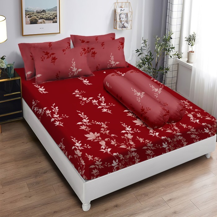 Seprei Lady Rose - Sprei King B2 - CARMINE