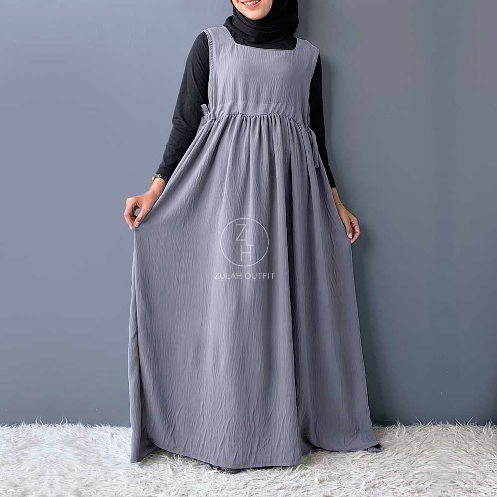 (Part 2) ZLH Yura Overall PB 130cm - Dress Wanita Tanpa Lengan Crinkle Airflow Premium