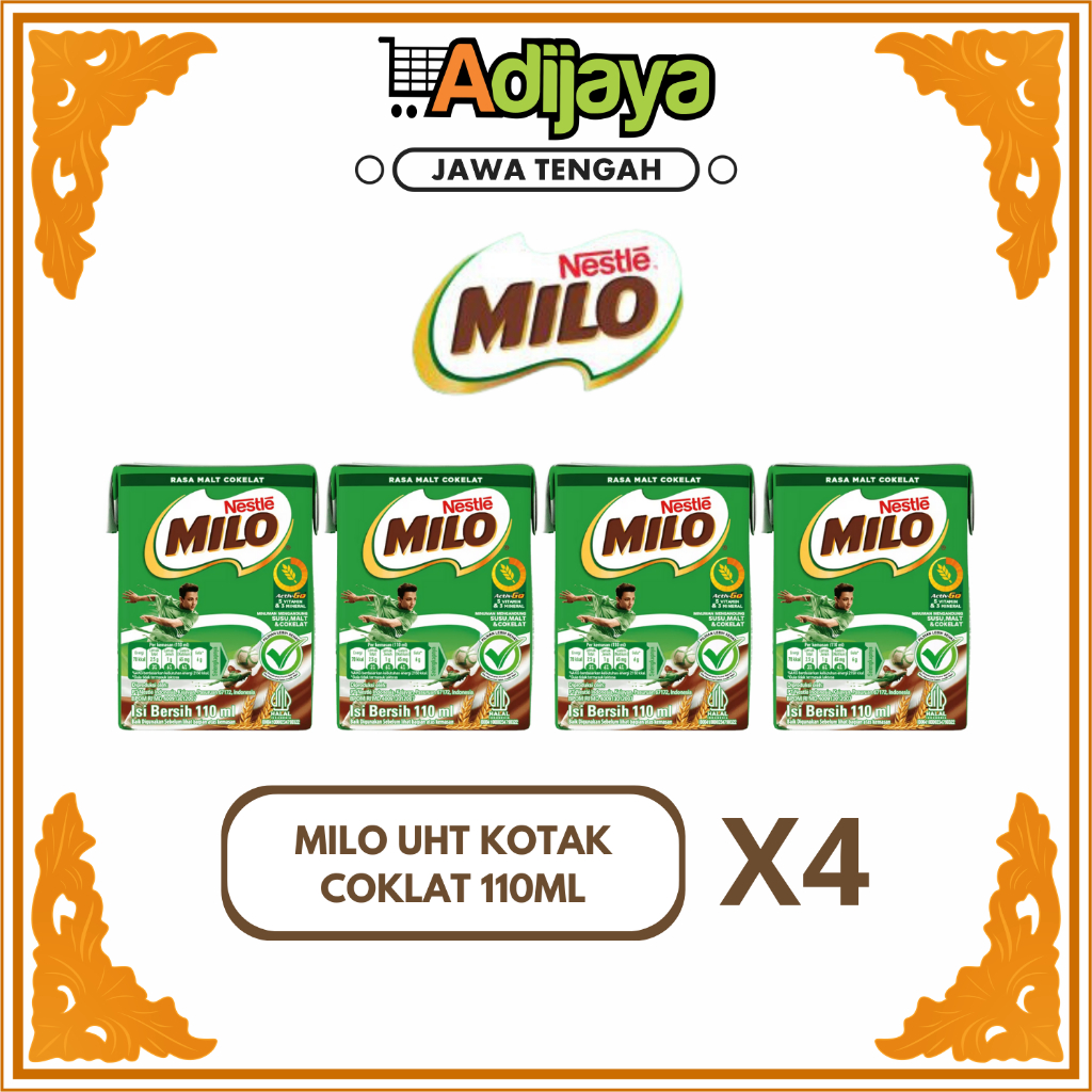 

MILO ACTIV GO SUSU UHT KOTAK RASA COKLAT 110ML 1PAK (4 PCS)